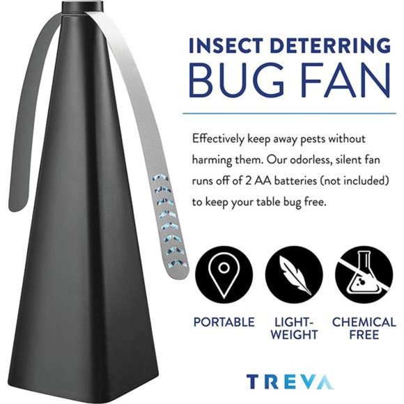 Chemical Free Bug Fan, Fly Deterrent with Holographic Blades to Clear Bugs - Picture 3 of 6